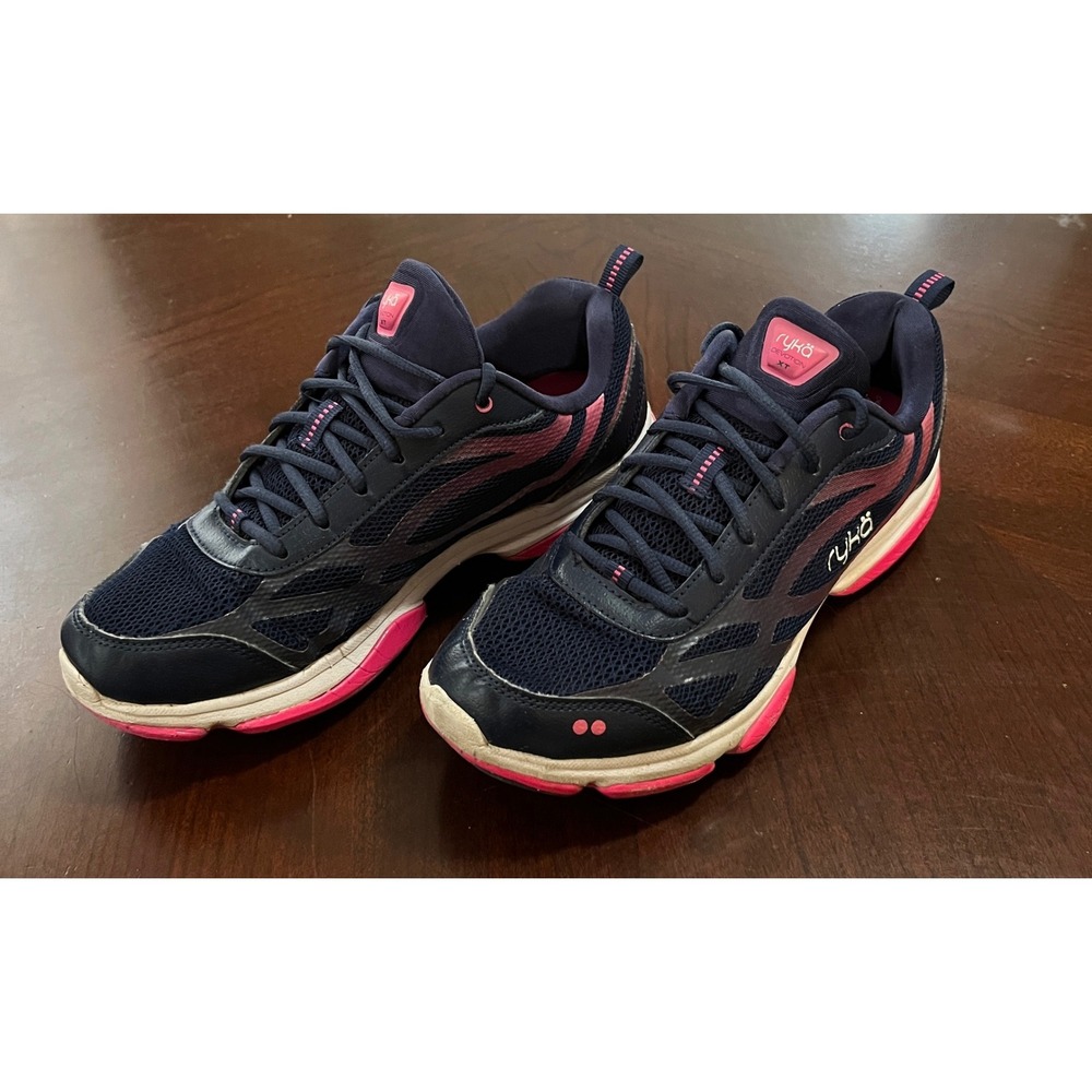 Ryka Devotion XT Navy Pink Ortholite Training Sneakers Womens Size 9M EUC